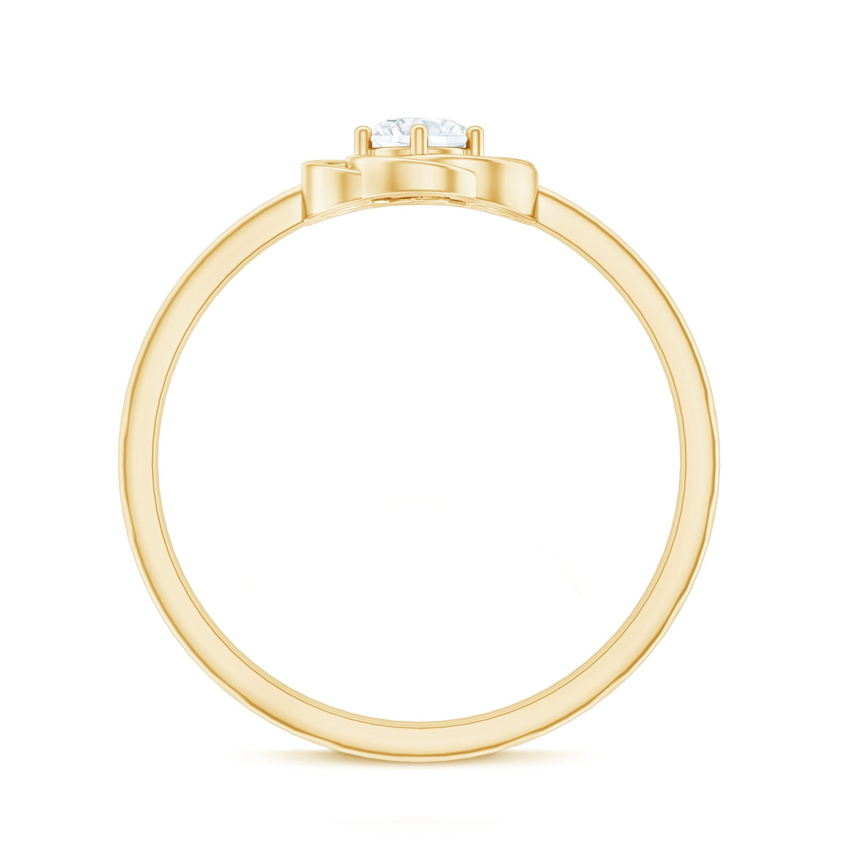 Solitaire Lab Grown Diamond Flower Promise Ring with Certificate