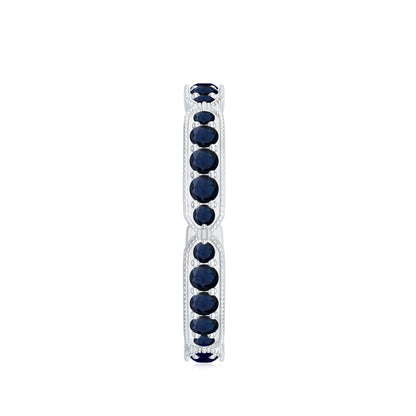 Real Blue Sapphire Eternity Ring for Women