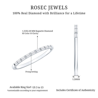 Baguette Diamond East West Stackable Ring