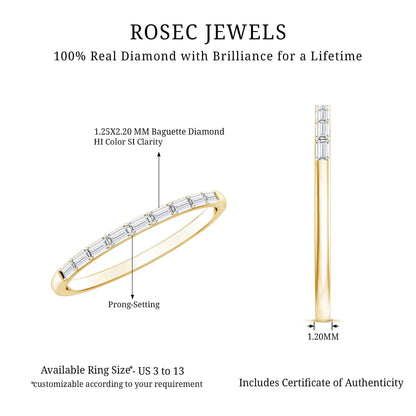 Baguette Diamond East West Stackable Ring