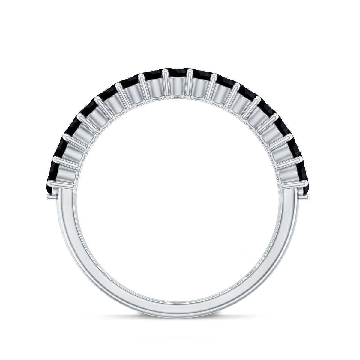 Certified Lab Grown Black Diamond Half Eternity Band Ring for Women