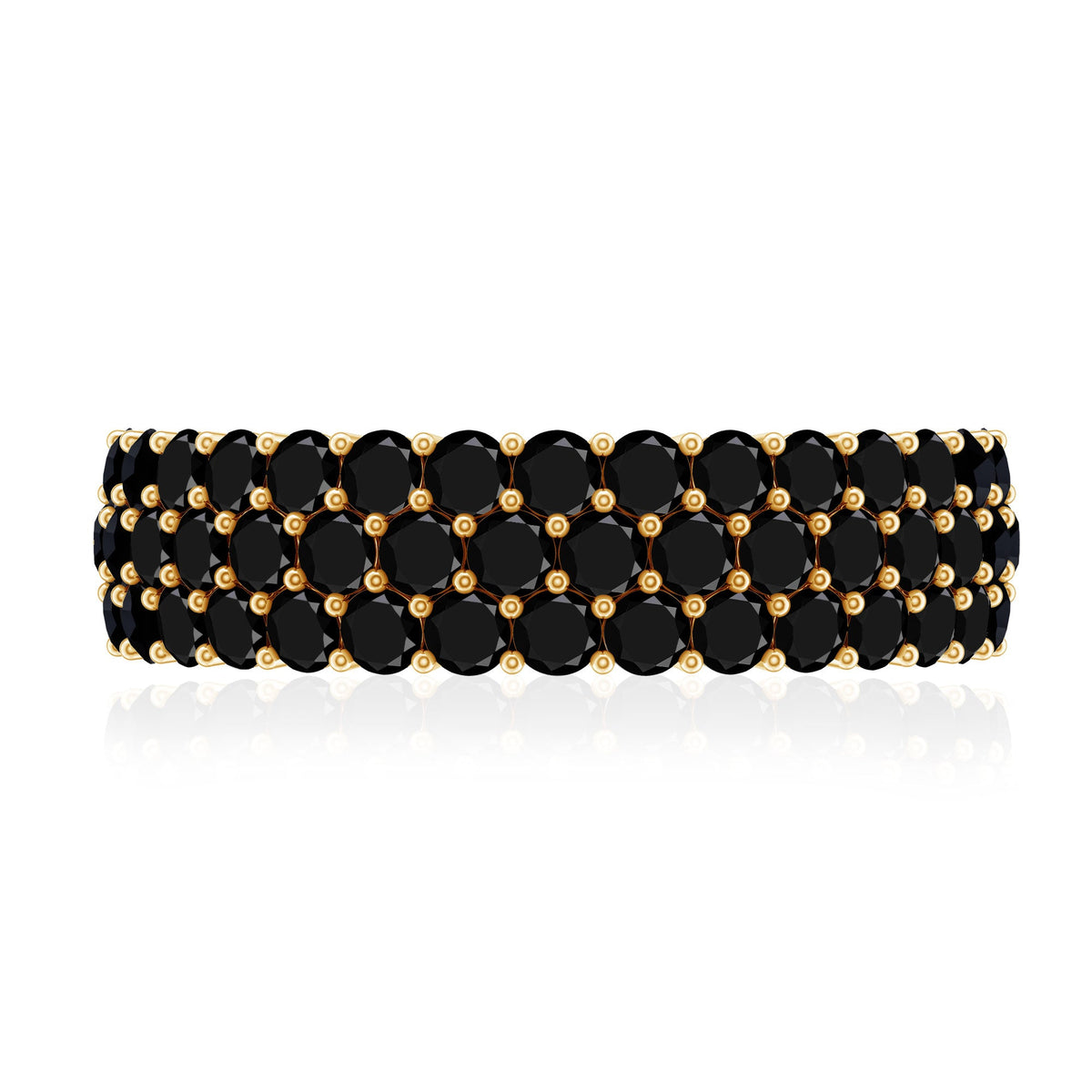 Certified Lab Grown Black Diamond Half Eternity Band Ring for Women