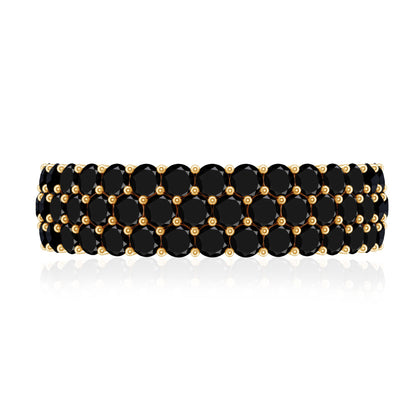Certified Lab Grown Black Diamond Half Eternity Band Ring for Women