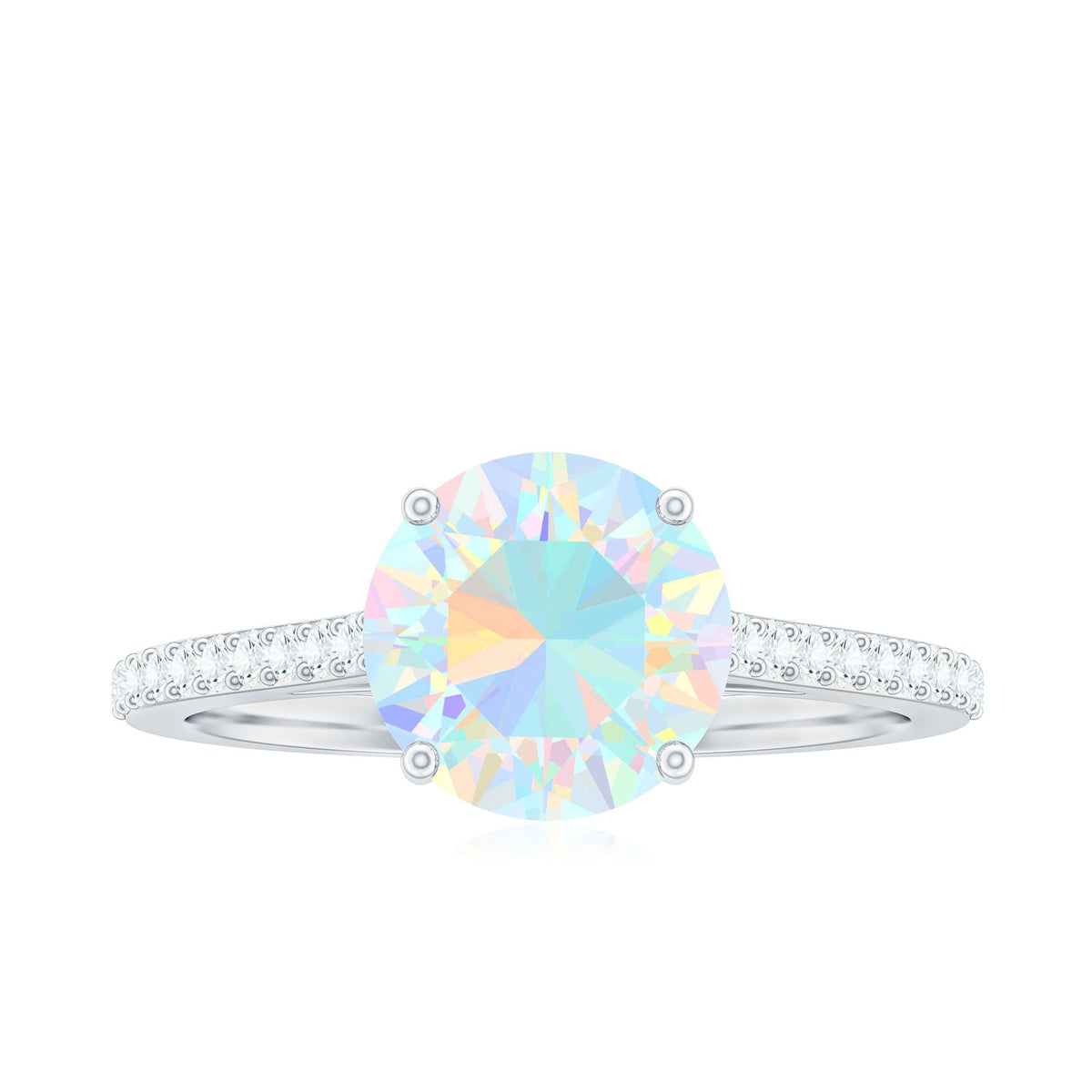 2 Carat Ethiopian Opal Diamond Engagement Ring with Certificate