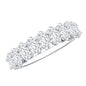Oval Moissanite Half Eternity Wedding Band Ring
