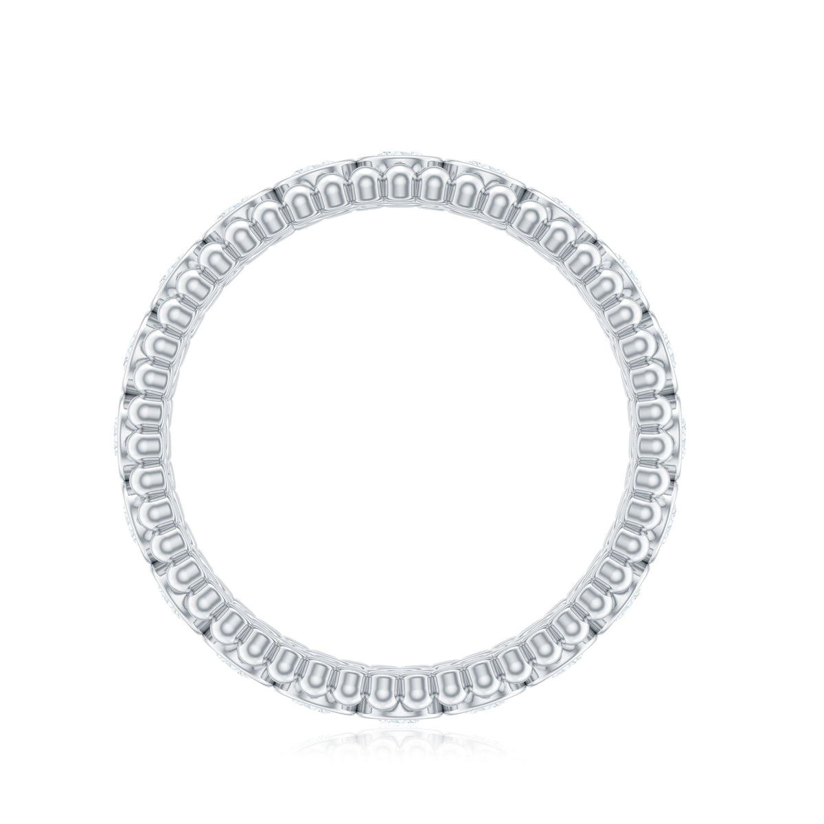 Bezel Set Moissanite Full Eternity Wedding Band with Beaded Detail