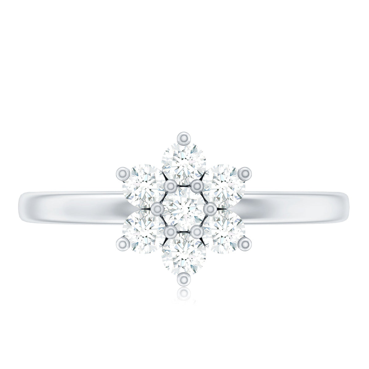 Certified Brilliant Cut Moissanite Flower Engagement Ring