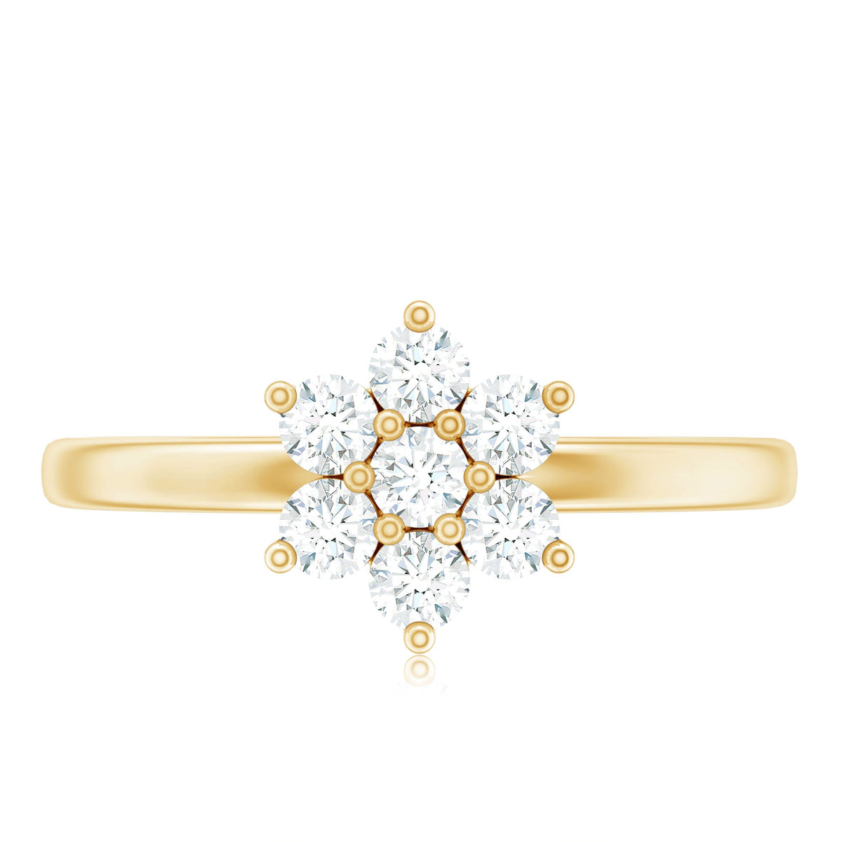 Certified Brilliant Cut Moissanite Flower Engagement Ring