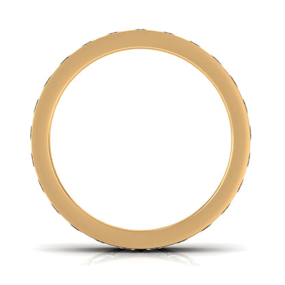 Round Cut Black Onyx Eternity Band in Channel Setting