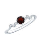 Nature Inspired Garnet Diamond Promise Ring