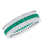 Certified Lab Grown Emerald 3 Row Eternity Wedding Band