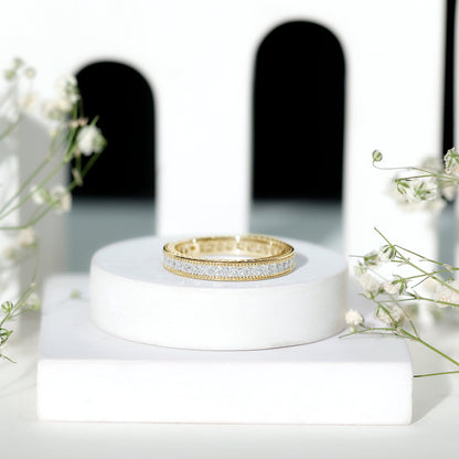Channel Set Princess Cut Moissanite Eternity Band Ring