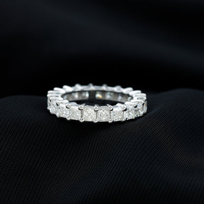 Princess Cut Moissanite Full Eternity Ring with Certificate