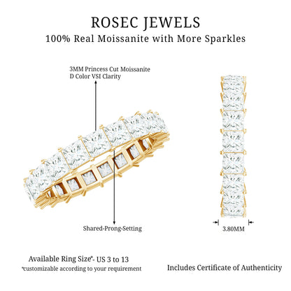 Princess Cut Moissanite Full Eternity Ring with Certificate