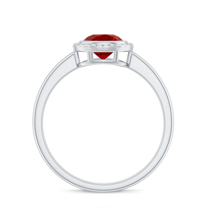 Bezel Set Lab Created Ruby Solitaire Promise Ring