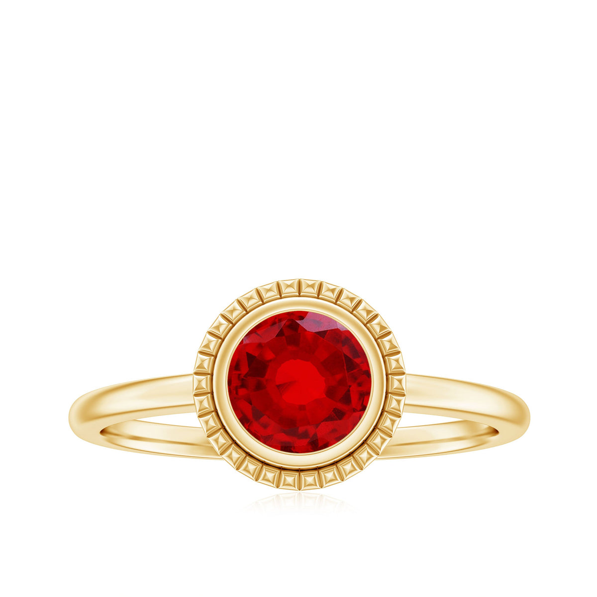 Bezel Set Lab Created Ruby Solitaire Promise Ring