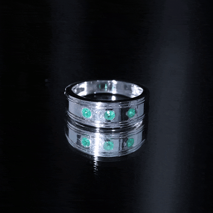 Emerald Minimal Band Ring in Gypsy Setting