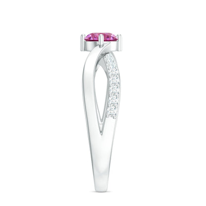 0.4 Carat Pink Tourmaline and Diamond Infinity Engagement Ring