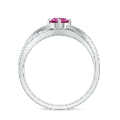 0.4 Carat Pink Tourmaline and Diamond Infinity Engagement Ring