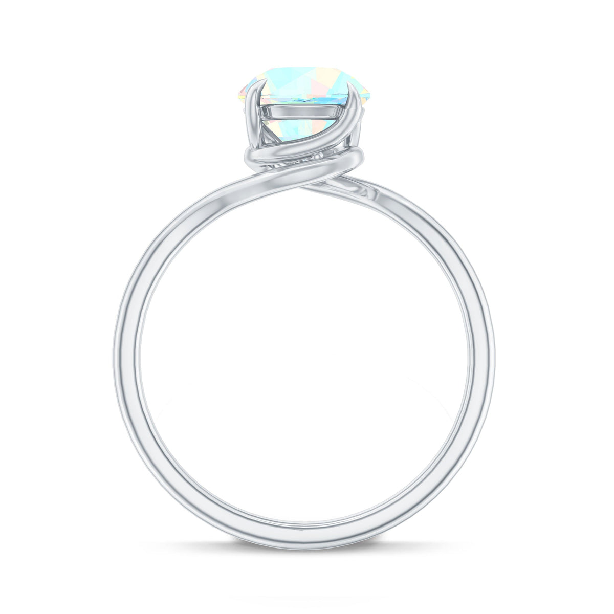 Certified Real Ethiopian Opal Solitaire Engagement Ring with Bypass Shank