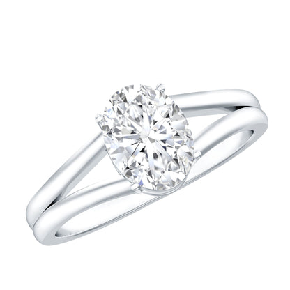 1 Carat Oval Moissanite Engagement Ring With Certificate