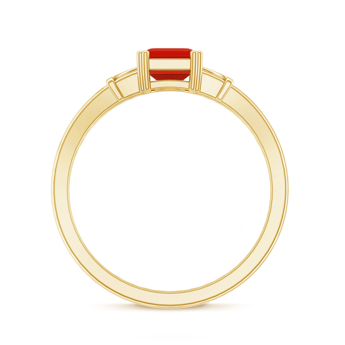 1 Carat Solitaire Emerald Cut Fire Opal Engagement Ring