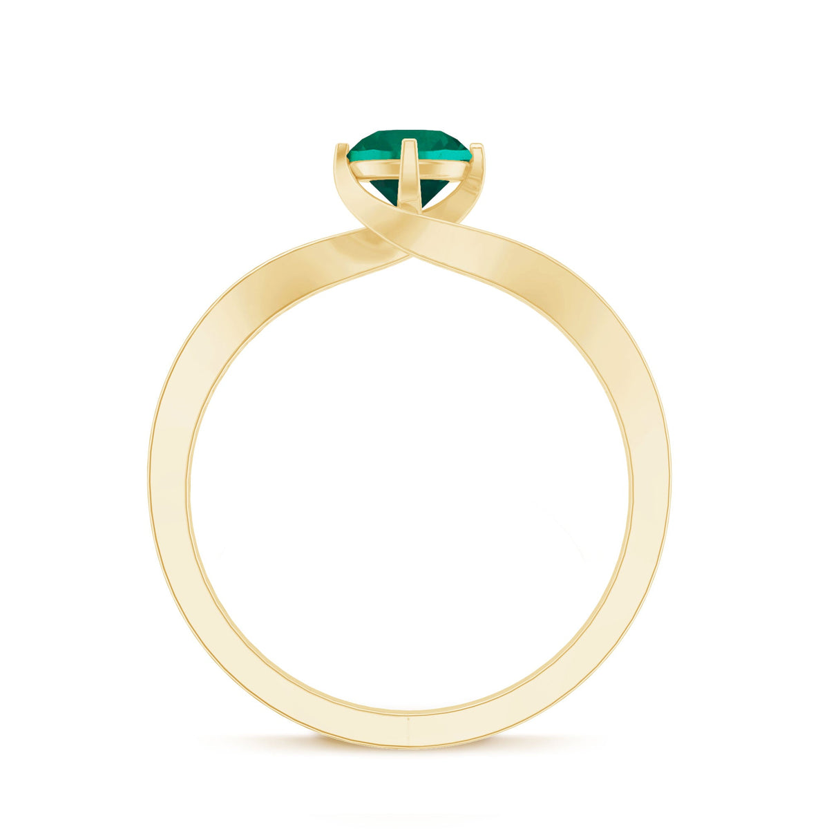 Certified 0.8 Carat Lab Grown Emerald Diamond Bypass Engagement Ring