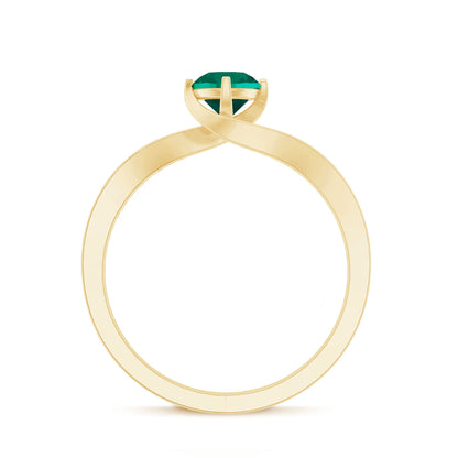 Certified 0.8 Carat Lab Grown Emerald Diamond Bypass Engagement Ring