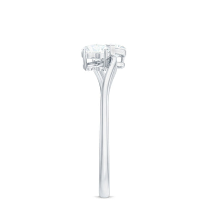 Heart Shape Moissanite Toi Et Moi Promise Ring