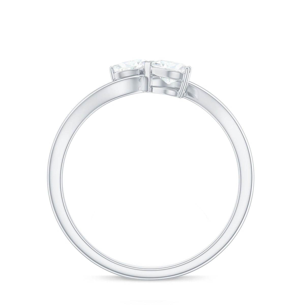 Heart Shape Moissanite Toi Et Moi Promise Ring