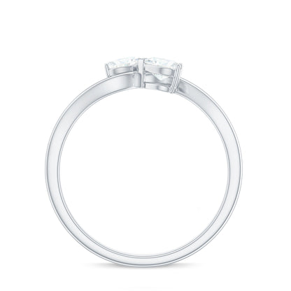 Heart Shape Moissanite Toi Et Moi Promise Ring