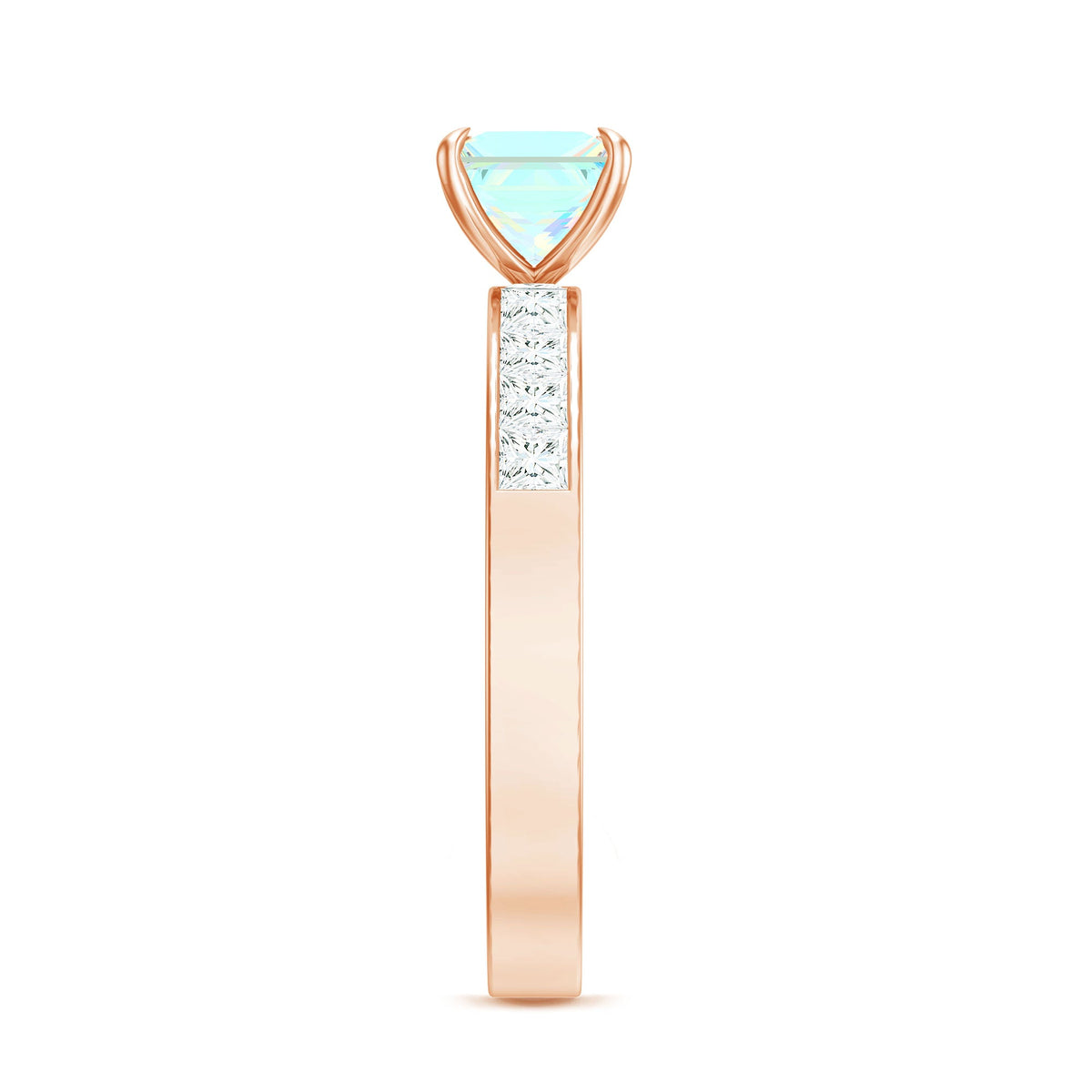 Certified Real Ethiopian Opal Princess Cut Engagement Ring with Diamond
