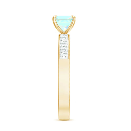 Certified Real Ethiopian Opal Princess Cut Engagement Ring with Diamond