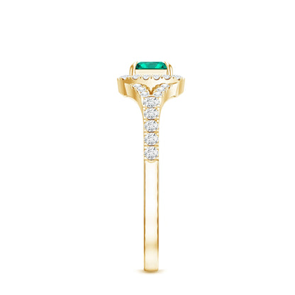 Certified Princess Cut Lab Grown Emerald Diamond Promise Ring