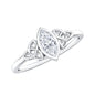 Marquise Cut Moissanite Solitaire Celtic Knot Ring in Bezel Setting