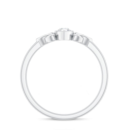 Marquise Cut Moissanite Solitaire Celtic Knot Ring in Bezel Setting