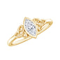 Marquise Cut Moissanite Solitaire Celtic Knot Ring in Bezel Setting