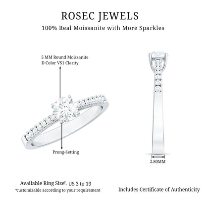 Half Carat Moissanite Engagement Ring