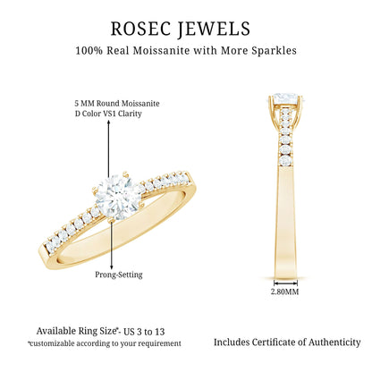 Half Carat Moissanite Engagement Ring