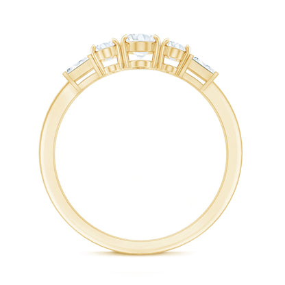 Oval Moissanite Three Stone Anniversary Ring for Women