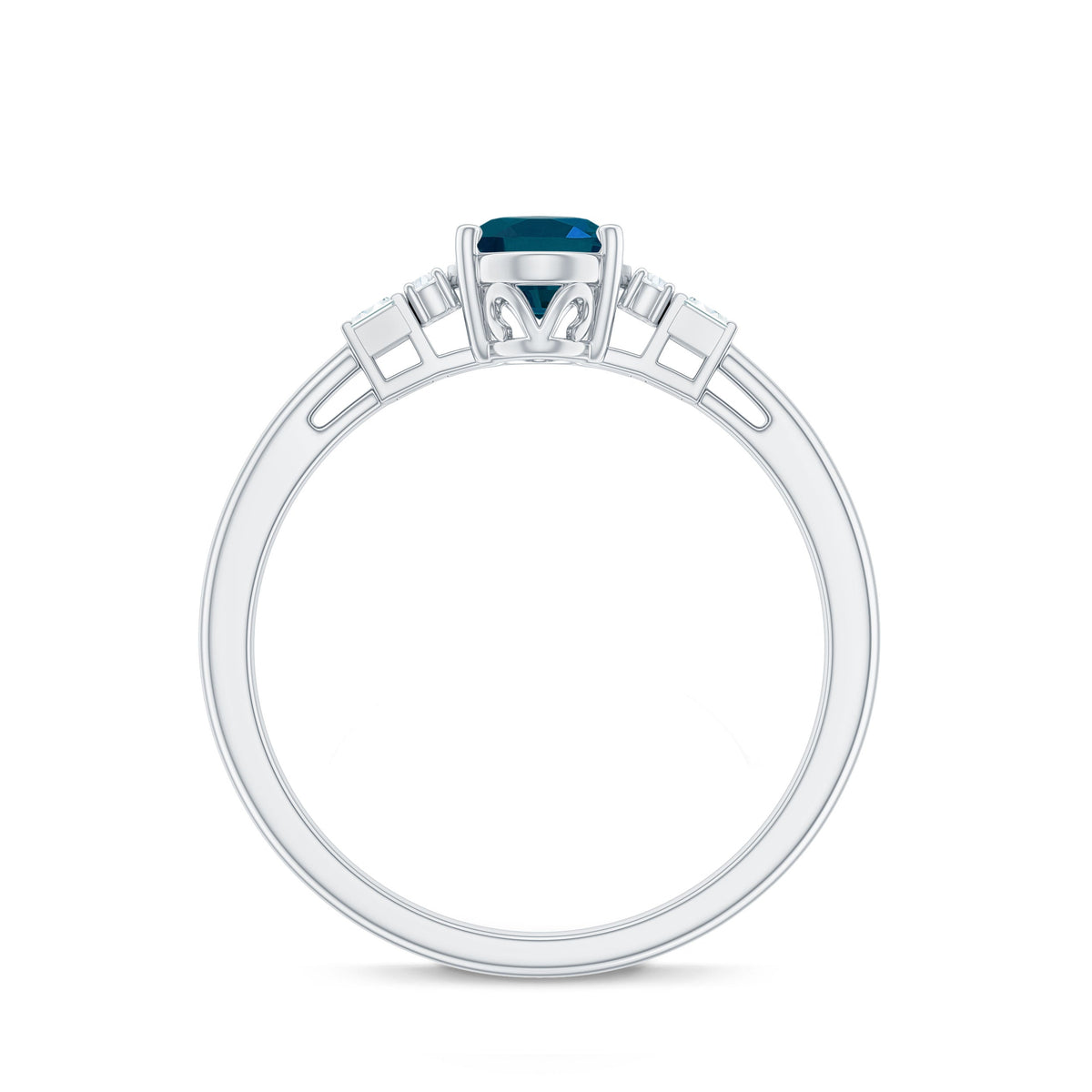 Oval Shaped London Blue Topaz Engagement Ring with Certificate