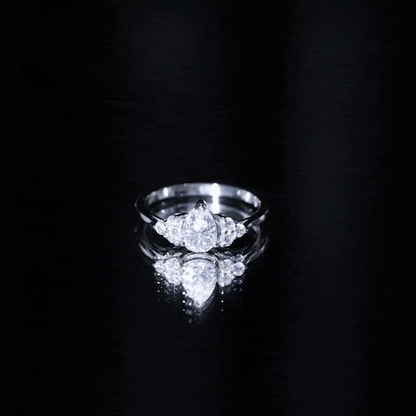 Brilliant Cut Moissanite Trio Engagement Ring For Women