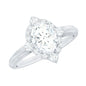 Vintage Style Oval Shaped Moissanite Halo Engagement Ring