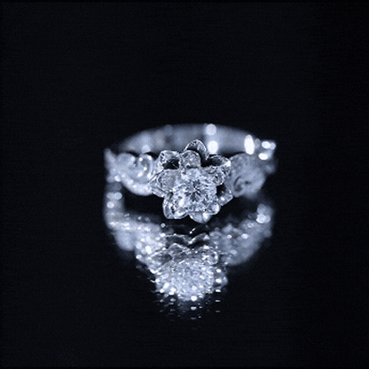Certified Flower Inspired Moissanite Engagement Ring For Women