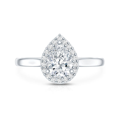 0.7 Carat Brilliant Cut Moissanite Teardrop Engagement Ring