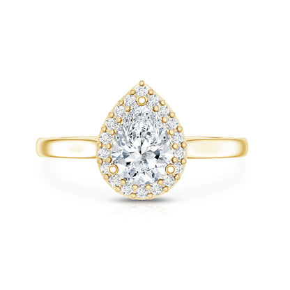 0.7 Carat Brilliant Cut Moissanite Teardrop Engagement Ring