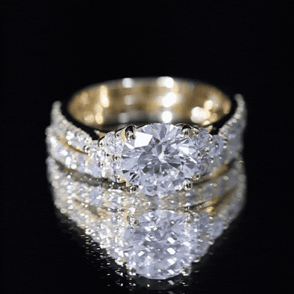 Certified 2 Carat Moissanite Engagement Ring with Enhancer