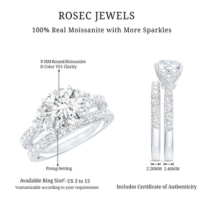Certified 2 Carat Moissanite Engagement Ring with Enhancer