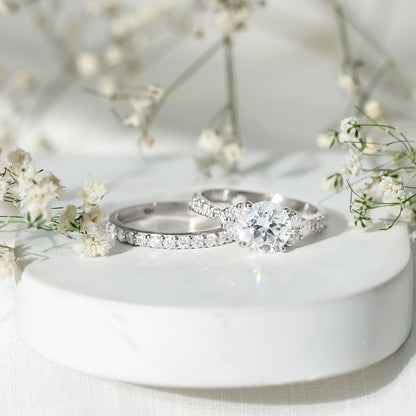 Certified 2 Carat Moissanite Engagement Ring with Enhancer