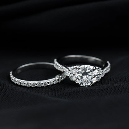 Certified 2 Carat Moissanite Engagement Ring with Enhancer